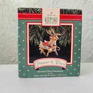 Hallmark Keepsake 1992 Prancer & Vixen Santa & His Reindeer Collection #2